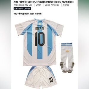 Kids Argentina Soccer Jersey Set - Blue and White